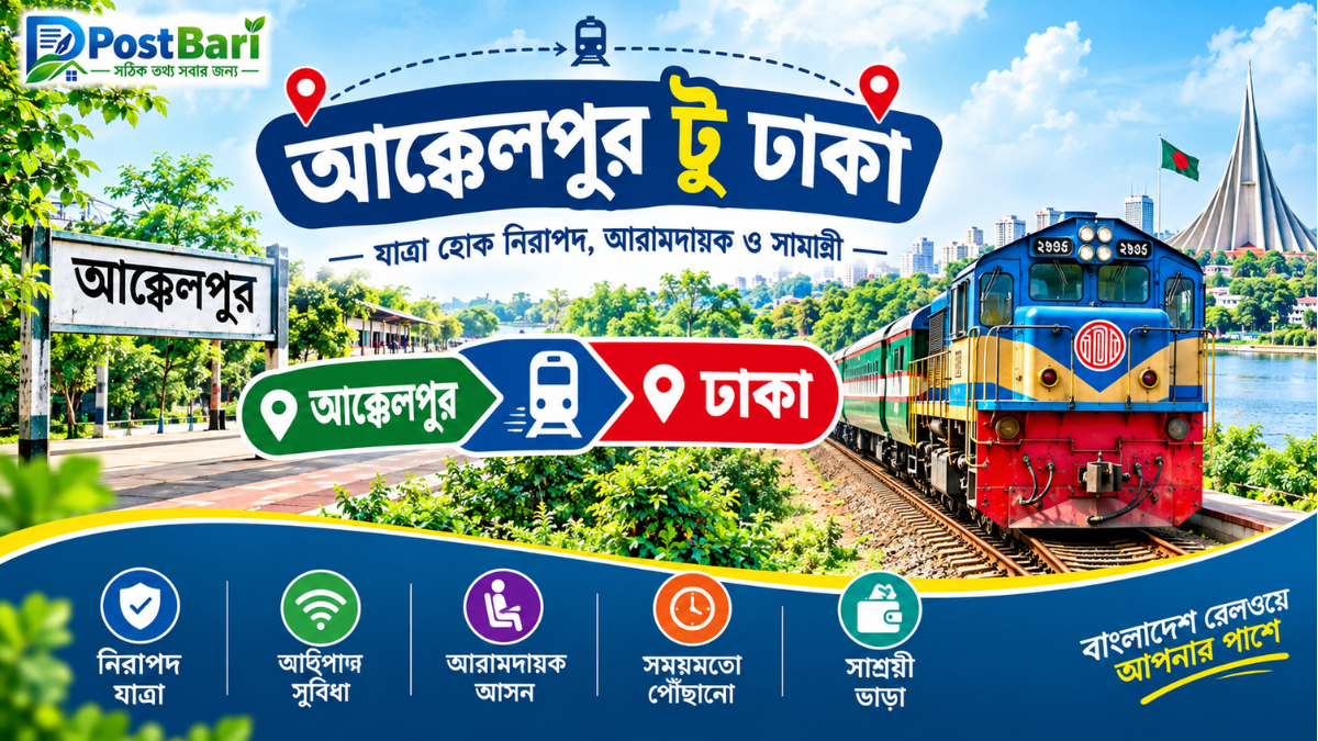 আক্কেলপুর টু ঢাকা ট্রেনের সময়সূচী ও ভাড়া ২০২৬