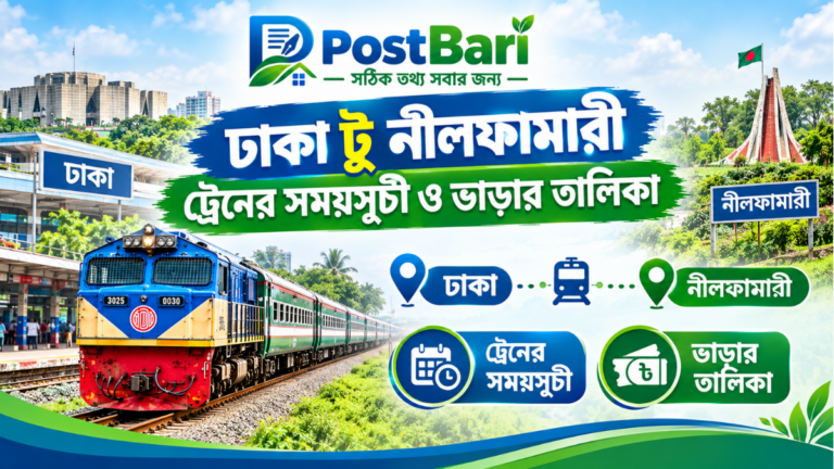 ঢাকা টু নীলফামারী ট্রেনের সময়সূচী ও ভাড়ার তালিকা ২০২৬