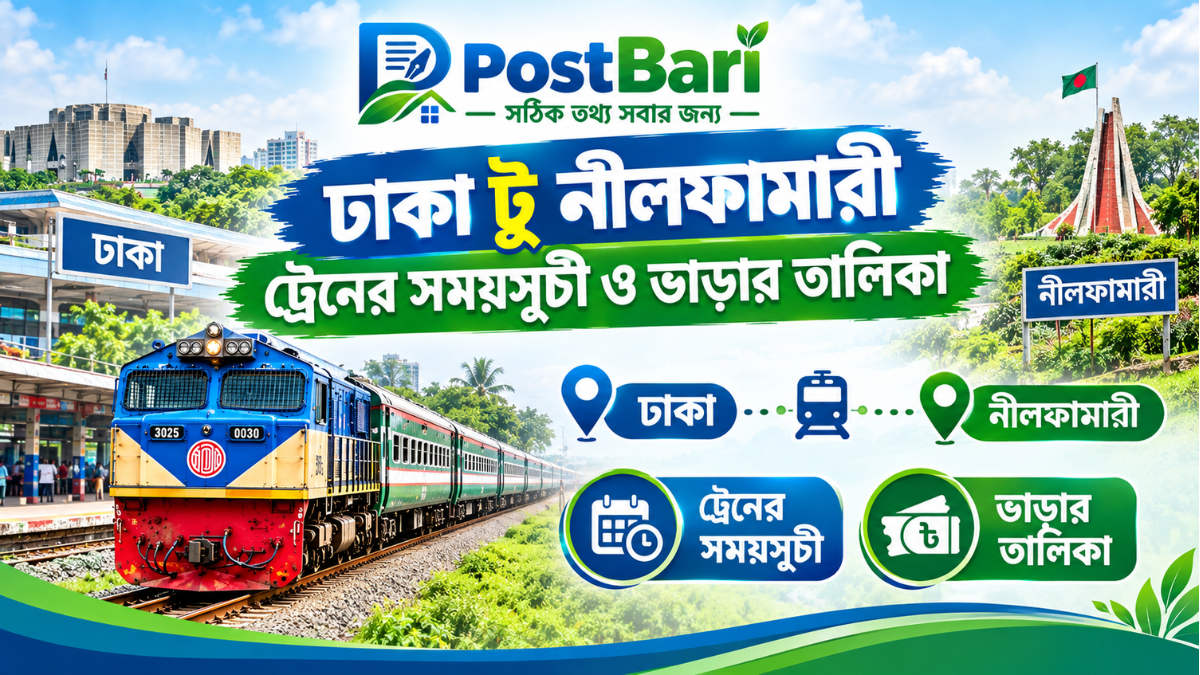 ঢাকা টু নীলফামারী ট্রেনের সময়সূচী ও ভাড়ার তালিকা ২০২৬
