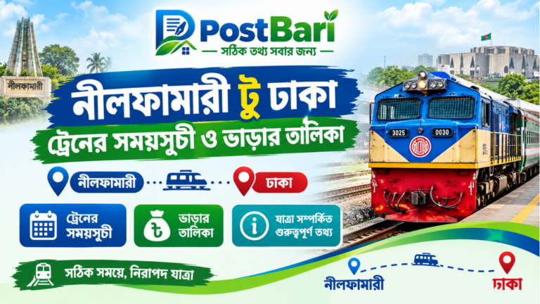 নীলফামারী টু ঢাকা ট্রেনের সময়সূচী ও ভাড়া ২০২৬