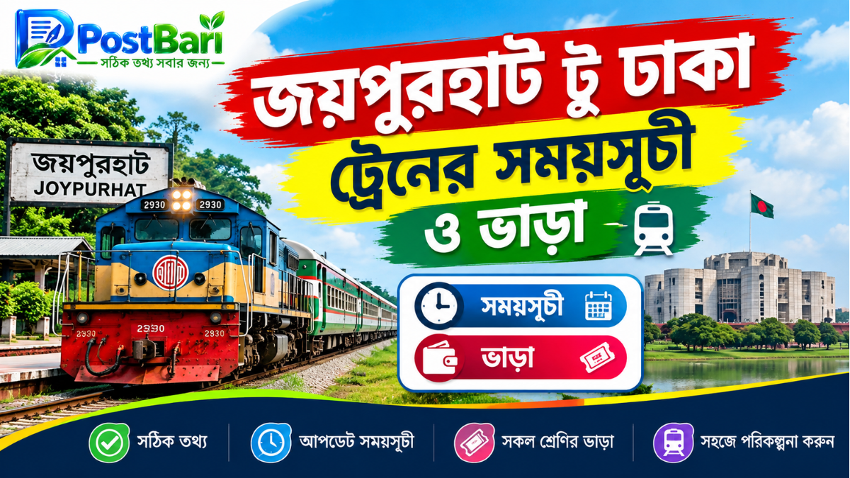 জয়পুরহাট টু ঢাকা ট্রেনের সময়সূচী এবং ভাড়া ২০২৬
